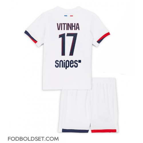 Paris Saint-Germain Vitinha #17 Udebane Trøje Børn 2025-26 Kortærmet (+ Korte bukser)